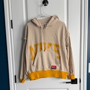 Nike Women's Tan and Yellow Hoodie